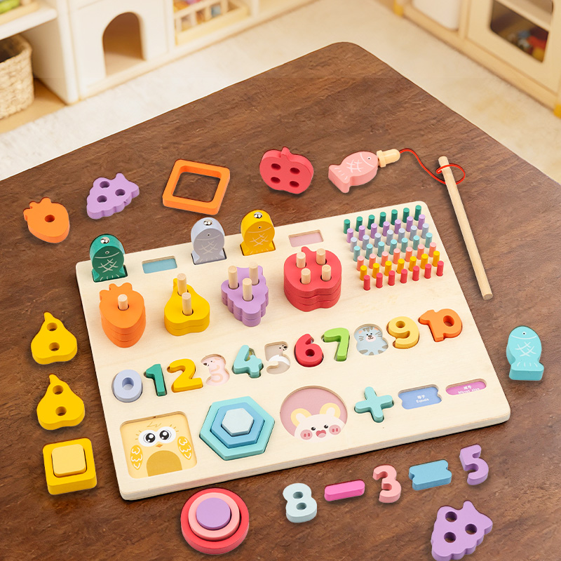 Fishing Equipment For Kids - Tableau logistique multifonctionnel en bois, couleurs,