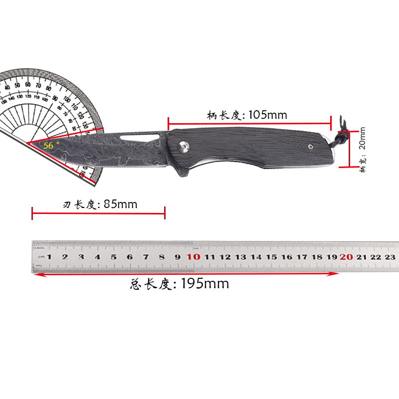 Fishing Equipment Kitchener - Couteau pliant à manche en ébène