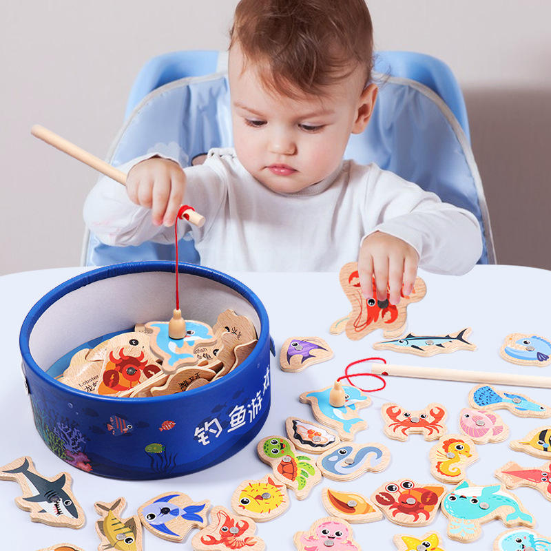 Fishing Equipment For Kids - Jouets de pêche magnétiques en bois