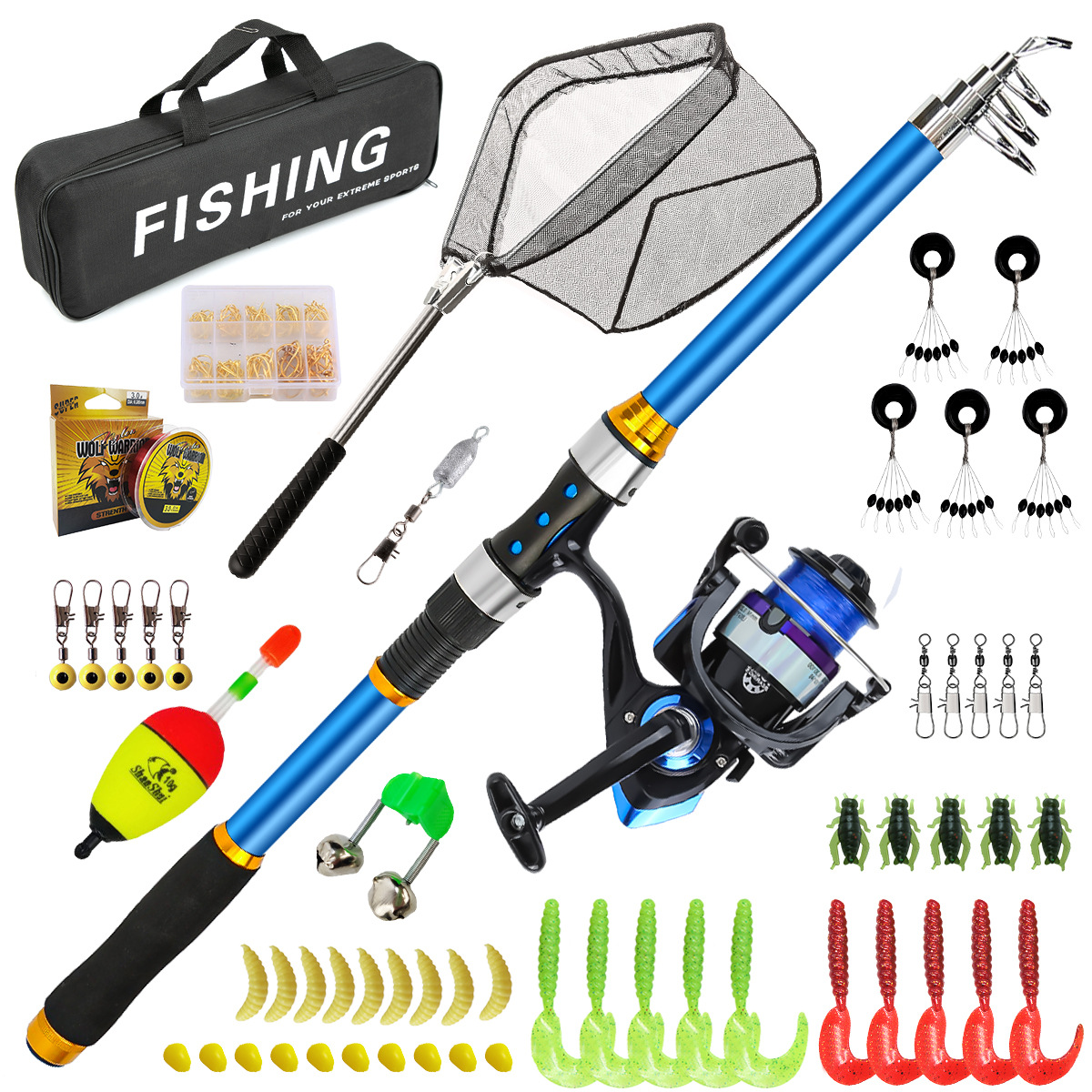 Fishing Equipment For Kids - Ensemble de canne à pêche télescopique